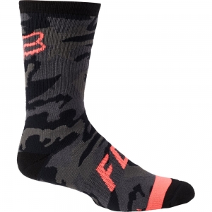 Chaussettes MTB Fox - CHAUSSETTES MTB 8" DEFEND SOCK BLK CAMO: Taille - S/M