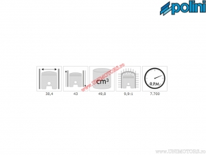 Cilinder set (diameter 38,4mm / 49,8cc) - 140.0091 - Polini