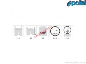 Cilinder set (diameter 46mm / 65cc) - Garelli Noi Matic 50 - 115.0068 - Polini