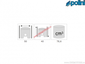 Cilinderset (diameter 50mm / 78,6cc) - 109.0016 - Polini