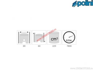Cilinderset (diameter 69mm / 225cc) - 140.0092 - Polini