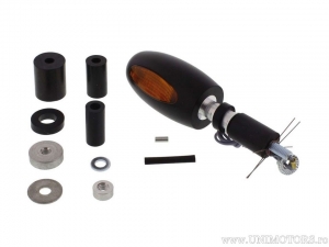 Clignotant BL 1000 BLACK BRASS avec verre orange pour montage sur l'extrémité du guidon - Kellermann