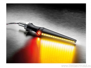Clignotant LED + feu de freinage + feu de position Jetstream NOIR avec verre blanc longueur 118mm - Kellermann