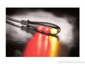 Clignotant LED + frein + feu de position Micro S DF NOIR avec verre fumé - Kellermann