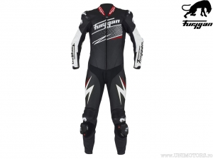 Combinaison moto Furygan Leather Ride Noir-Blanc-Rouge (noir-blanc-rouge) - Furygan
