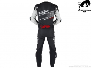 Combinaison moto Furygan Leather Ride Noir-Blanc-Rouge (noir-blanc-rouge) - Furygan