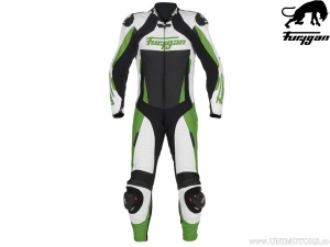 Combinezon moto Furygan Leather Apex White-Black-Green (alb-negru-verde) - Furygan