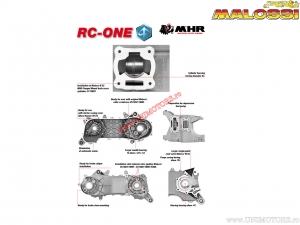 Complete MHR RC-One engine case (Piaggio engine) - Aprilia SR (carburetor) 50 2T LC 2004-> (Piaggio) - Malossi