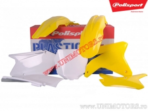 Conjunto de plástico (blanco - amarillo) - Suzuki RM-Z 450 ('05-'06) - Polisport