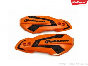 Conjunto de plástico de repuesto naranja negro protectores de manos MX Flow - Polisport