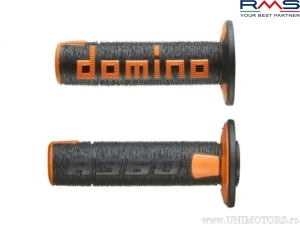 Conjunto de punhos cross - enduro Domino - cor: preto/laranja (comprimento: 120 mm) - RMS