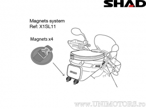 Conjunto de soportes magnéticos para bolsa de tanque SL23B - Shad