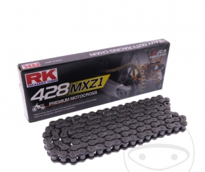 Corrente padrão RK 428MXZ1/118 - Kawasaki KX 80 R 17/14 polegadas / KX 80 T 19/16 polegadas / Suzuki RM 80 / RM 80 X / RM 80 X 