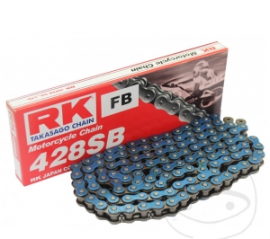 Corrente padrão RK BL428SB/118 - Kawasaki KE 125 A ('76-'82) / KX 80 R ('91-'92) / KX 80 R 17/14 polegadas ('93-'97) - RK