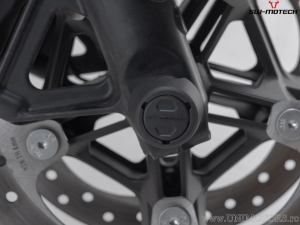 Crashpad eje rueda delantera set - material: poliamida - negro - Harley-Davidson Pan America ('21-) - SW-Motech