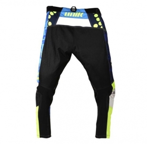 Cross-enduro motorcycle pants Unik Racing model MX01 color: blue/fluorescent green - Blue/fluorescent green, 28 (S)