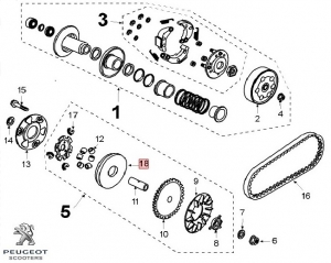 Cuva variator - Peugeot Vclic / Vclic Evolution 4T 50cc - Peugeot