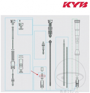 Cuzinet furca Kayaba 12.5 x 15 x 8 mm - Honda CR 125 R / CR 500 R / Kawasaki KX 125 K / Yamaha WR 250 F / YZ 250 2T - JM