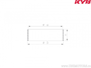 Cuzinet furca Kayaba 34x36x20mm - Kawasaki KX 80 W 17/14 Zoll / KX 85 A 17/14 Zoll / Yamaha YZ 80 17/14 Zoll - Kayaba