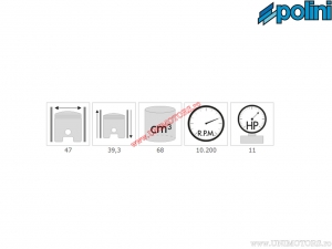 Cylinder kit (diameter 47mm / 68cc) - 1400181/R - Polini