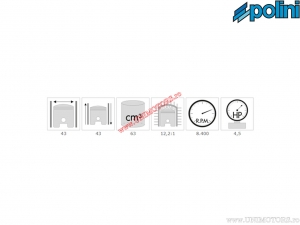 Cylinder set (diameter 43mm / 63cc / piston bolt 10mm) - 140.0065/10ST - Polini