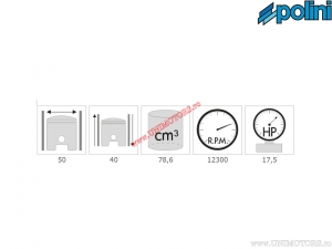 Cylinder set (diameter 50mm / 78.6cc) - 109.0013 - Polini