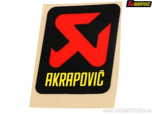 Décalcomanie de remplacement - couleur de base: noir / rouge / jaune - dimensions: 60 x 70 mm - Akrapovič