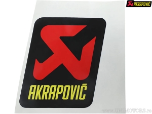 Décalcomanie de remplacement - couleur de base: noir / rouge / jaune - dimensions: 85 x 65 mm - Akrapovič