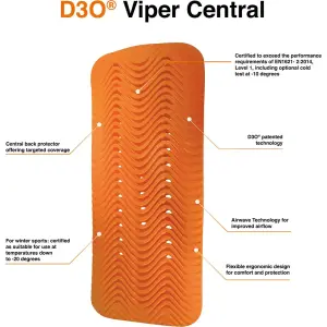 D3O® Viper Central Back Impact Protector - Orange - Adult - M/L - 27020247