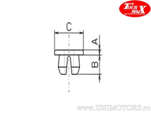 Dado in plastica per vite M5 - set di 10 pezzi - TourMax