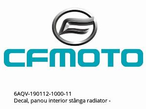 Decal, left radiator inner panel - 6AQV-190112-1000-11 - CFMOTO