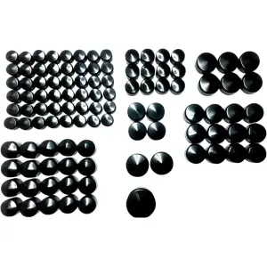 Deluxe Engine Bolt Cover Kit - Black, Chrome - 24040983