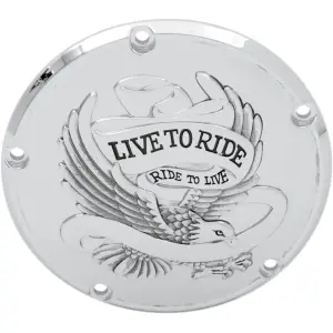 Derbydeckel "Live To Ride" - Chrom, Silber - 11070157