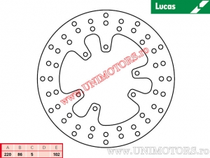 Disc frana spate MST349 rigid - Lucas TRW
