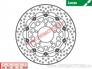 Disco de freio dianteiro flutuante MSW287SP - Lucas TRW