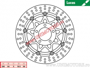 Disco de freio dianteiro MSW220 flutuante - Lucas TRW