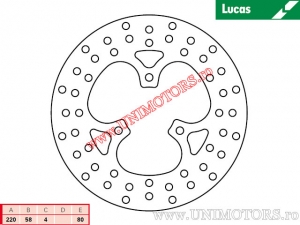 Disco de freno trasero MST404 rígido - Lucas TRW