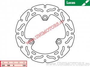 Disque de frein arrière de course MST422RAC rigide - Lucas TRW