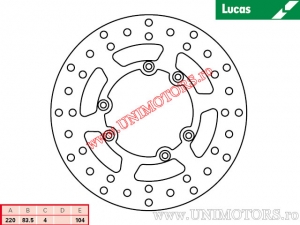 Disque de frein arrière MST340 rigide - Lucas TRW