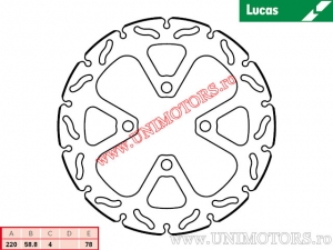 Disque de frein avant de course MST269RAC rigide - Lucas TRW