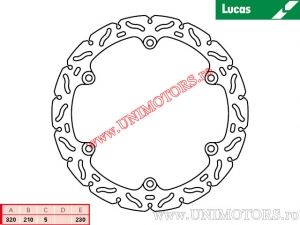 Disque de frein avant de course MST465RAC rigide - Lucas TRW