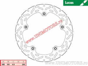 Disque de frein avant de course MSTR238RAC rigide - Lucas TRW