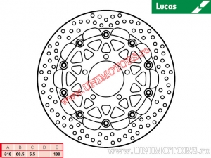Disque de frein avant de course MSW264SP flottant - Lucas TRW