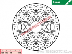 Disque de frein avant flottant de course MSW206SP - Lucas TRW