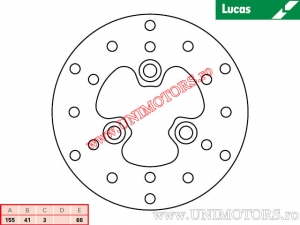 Disque de frein avant MST250 rigide - Lucas TRW