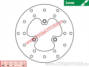 Disque de frein avant MST252 rigide - Lucas TRW