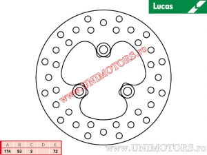 Disque de frein avant MST403 rigide - Lucas TRW