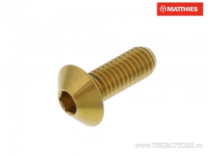 Domború sapka csavar Pro Bolt M6 x 1.00 x 16 mm rozsdamentes acél A4 arany - JM