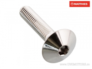 Domború sapka Pro Bolt M6 x 1.00 x 30 mm inox A4 ezüst - JM
