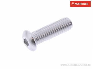 Domed Cap Screw Pro Bolt M5 x 0.80 x 16 mm Silver Aluminum - JM